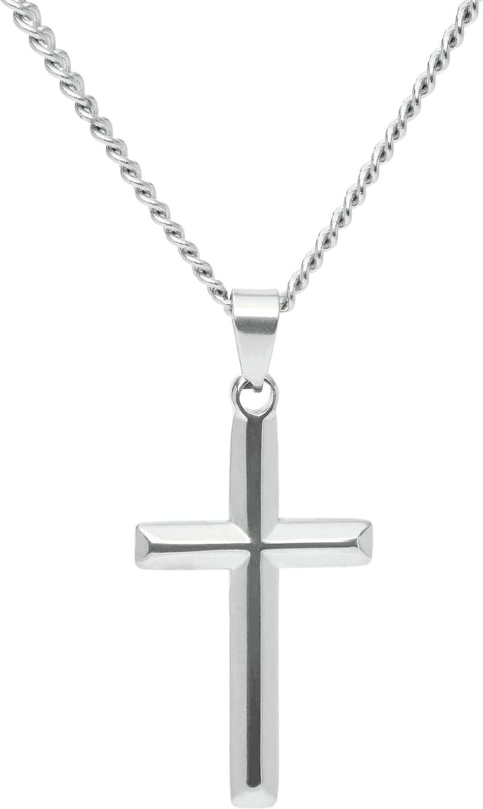 Marenca zilveren heren ketting met kruis (60cm)