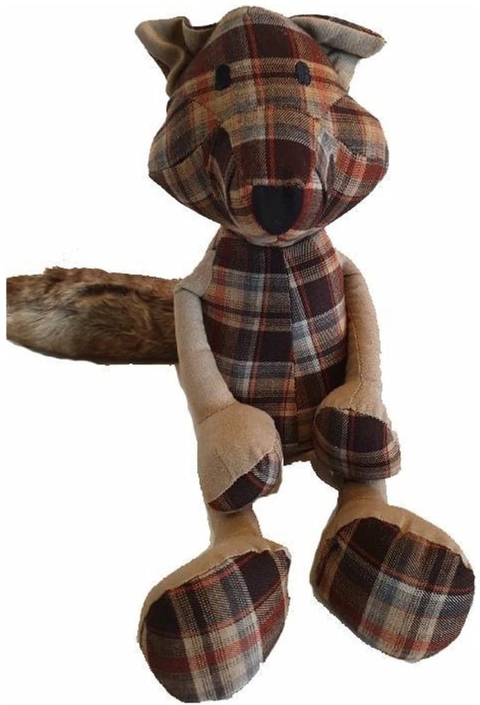 Vos Deurstopper katoen Bruin met lange pluche staart - 30 cm
