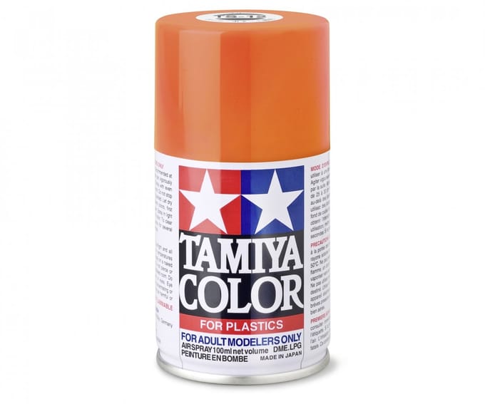 Tamiya Hobbyverf Acrylverf - TS-12 Orange - Gloss - Acryl Spray - Verf spuitbus - 100 ml