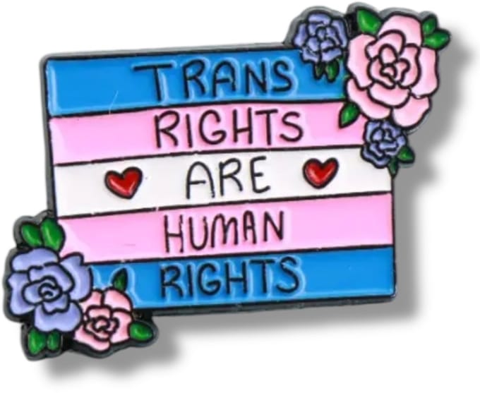 Trans Rights Are Human Rights – Pride Pin – Emaille Button voor Outfits, Tassen & Activisme