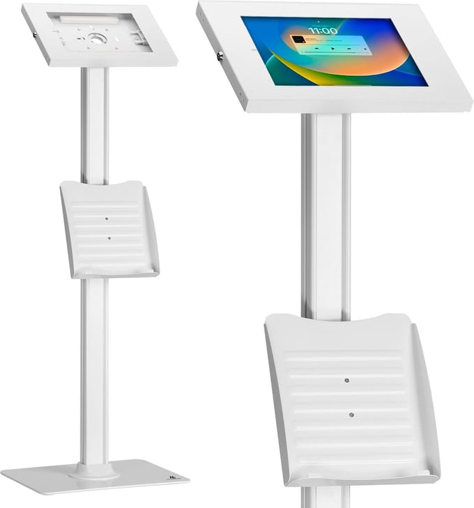 Maclean - Staande Tablethouder met vergrendeling 9,7"-11" - MC-476W - Wit