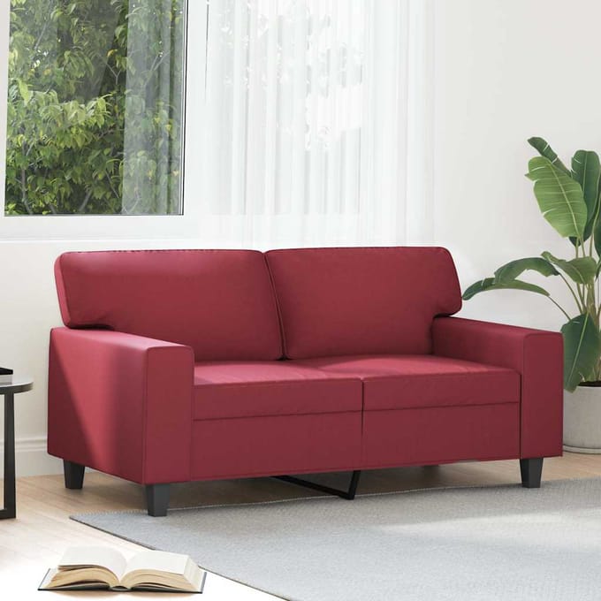 vidaXL - Tweezitsbank - 120 - cm - kunstleer - wijnrood