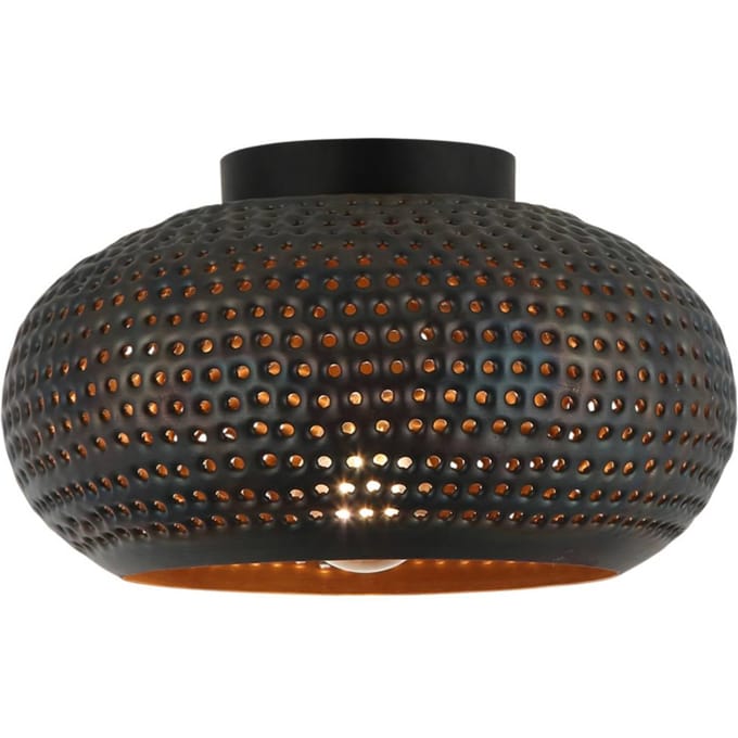 Freelight Fori plafondlamp, Ø 35 cm, bruin, metaal