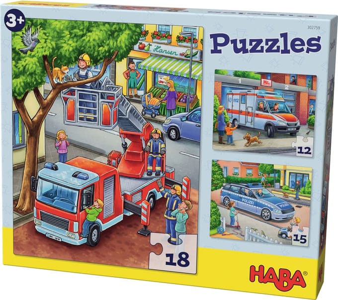 Puzzel - Politie, brandweer & hulpverlening - 12, 15 & 18st.