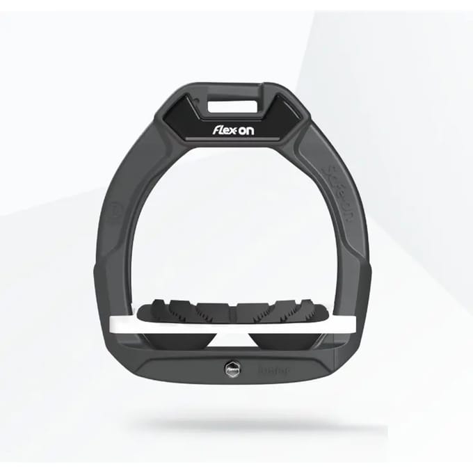 Veiligheidsstijgbeugels Paardrijden Hellend Grip Antraciet/Wit/Zwart Kind Flex-On Safe-On