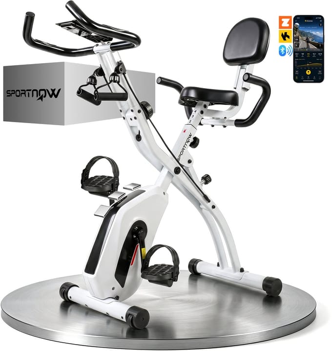 SPORTNOW Magnetische Hometrainer - Staal - 105 x 53,5 x 109 cm - Wit