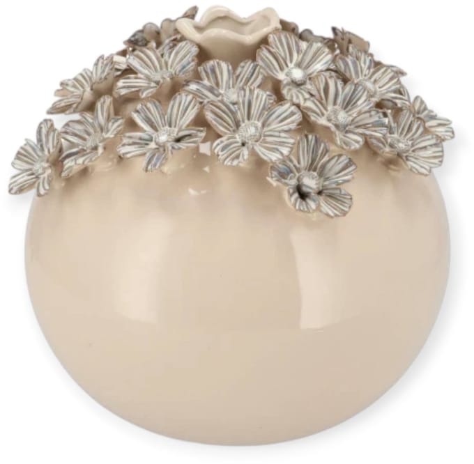Daan Kromhout - Vaas - Bloemenvaas - Flowers - Creme - Wit - Keramiek - 18x7x18cm