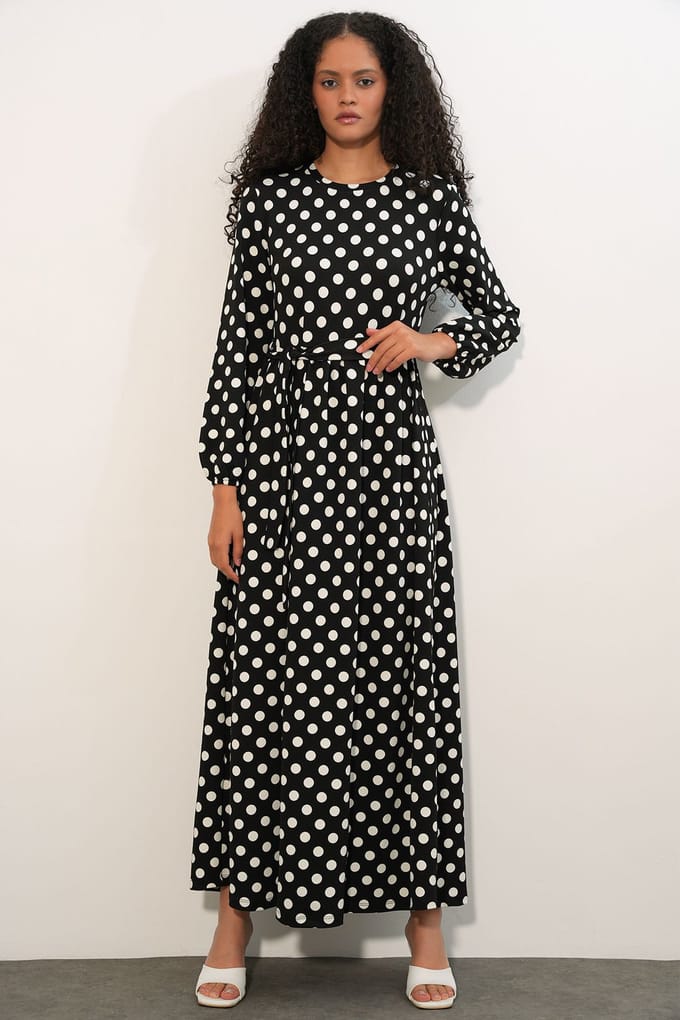 Bloemrijke Maxi Trui Jurk met Strikdetail