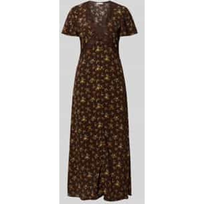 midi-jurk van viscose met bloemmotief