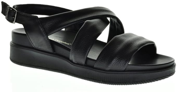 Hush Puppies Zwarte Damessandaal Verhoogde Zool maat 37