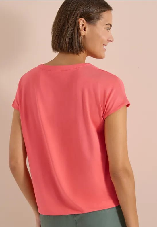 Blouse met korte mouwen en structuurmix