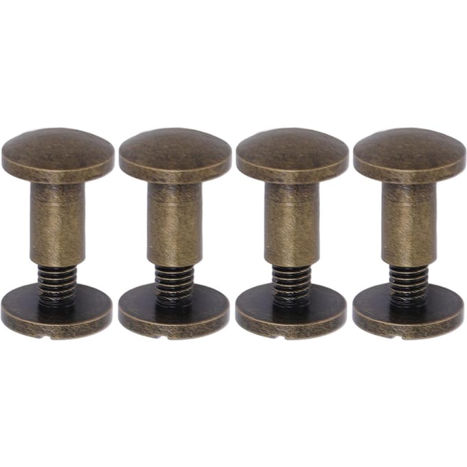 20 Sets 8 X 7mm Bindklinknagels Antiek Brons 8 X 5mm Boog Sleufkop Bindschroeven Studs voor DIY gray