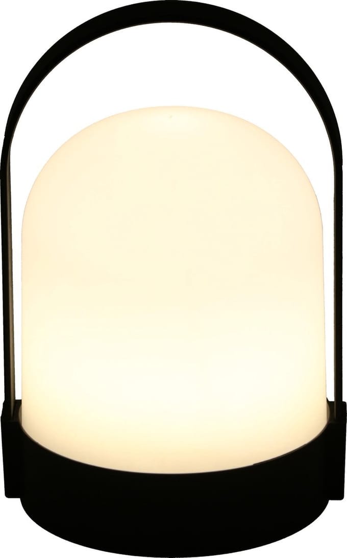 Tafellamp - LED - Draagbaar - Op Batterijen - Warm Wit Licht - Zwart - Campinglamp - Dimbaar