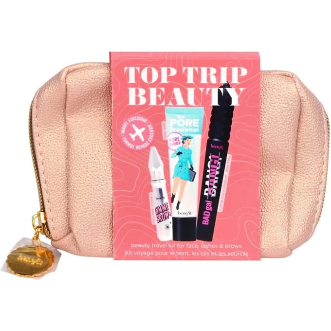 Benefit Top Trip Schoonheidset 22ml Primer + 8.5G Mascara + In Schaduw 3 + Pouch Gimme Brow