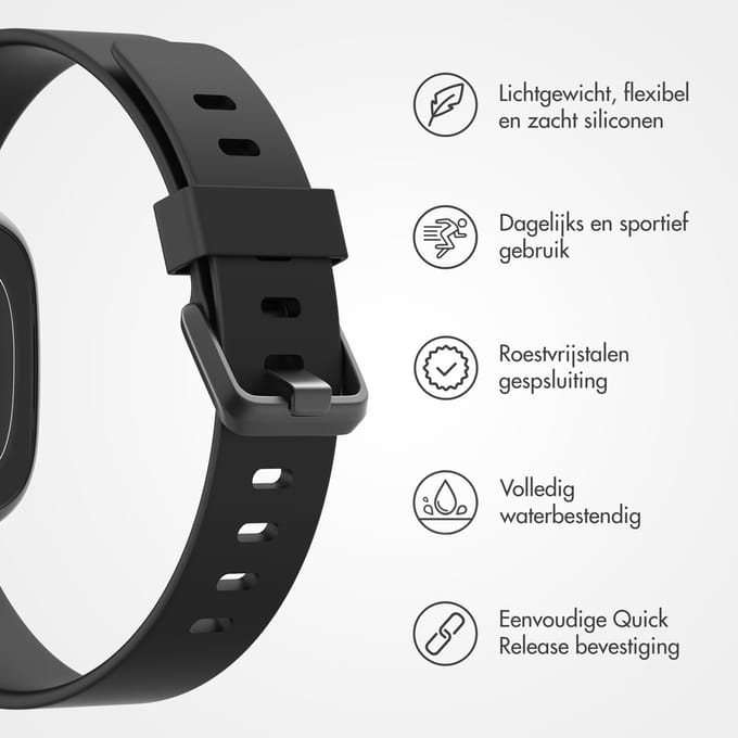 imoshion Siliconen bandje voor de Fitbit Versa / Versa 2 / Versa Lite - Maat L - Zwart