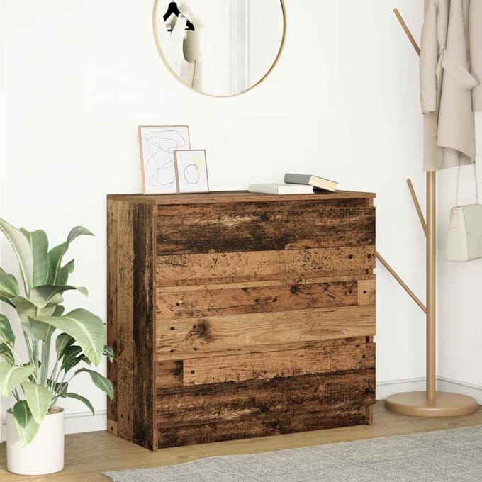 vidaXL - Dressoir - 80x35x76 - cm - spaanplaat - oud - hout