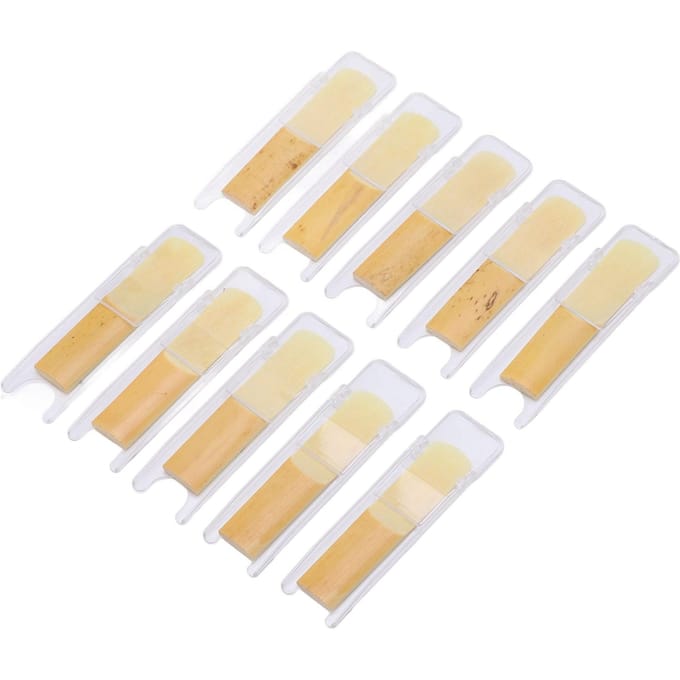 10 stuks Sopraansaxofoonriet 2.5 Bb B-flat Saxofoonrietjes Accessoireset Kit voor Klarinet white