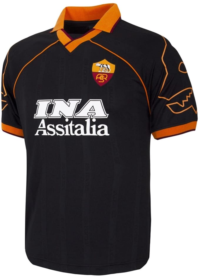 COPA - AS Roma 1999/00 Third Retro Voetbalshirt - Heren - Zwart - XXL