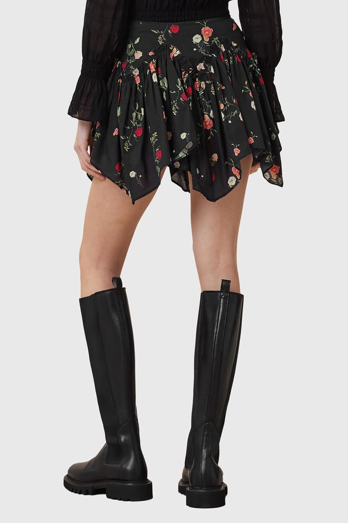 AllSaints Delilah Skirt Briar Black Größe: 10 | Miniröcke Outlet | Damen | Schwarz