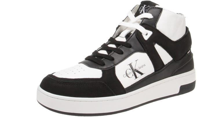 Calvin Klein YM0YM00883 Basket Cupsole Mid - Heren Sneaker - 01W-B.Wit-Zwart