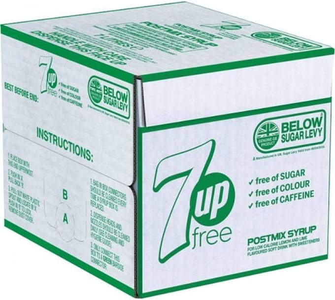 7-up Lemon lime free bag-in-box, doos 10 ltr