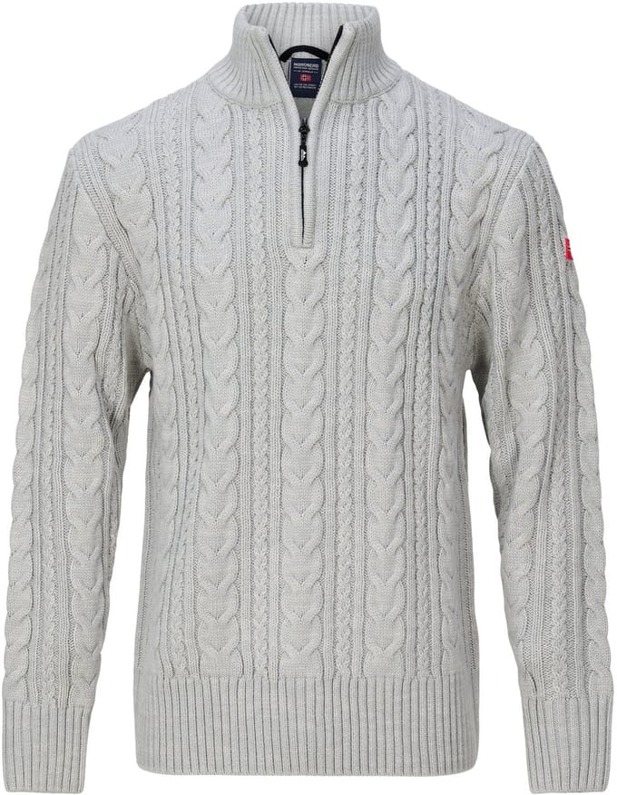 Nordberg Kol Sweater Half Zip - Heren - Grijs Melange - Maat M