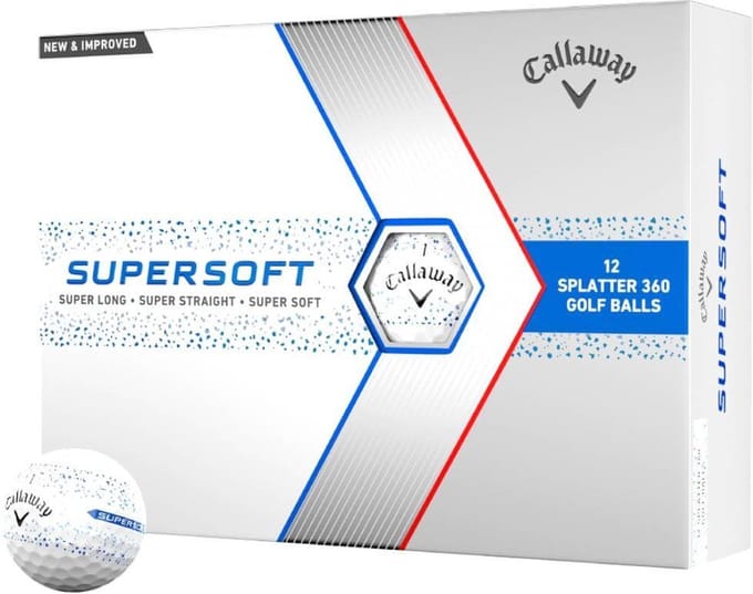 Callaway SuperSoft Splatter 360 Blue 2024 Golfballen - Wit Blauw