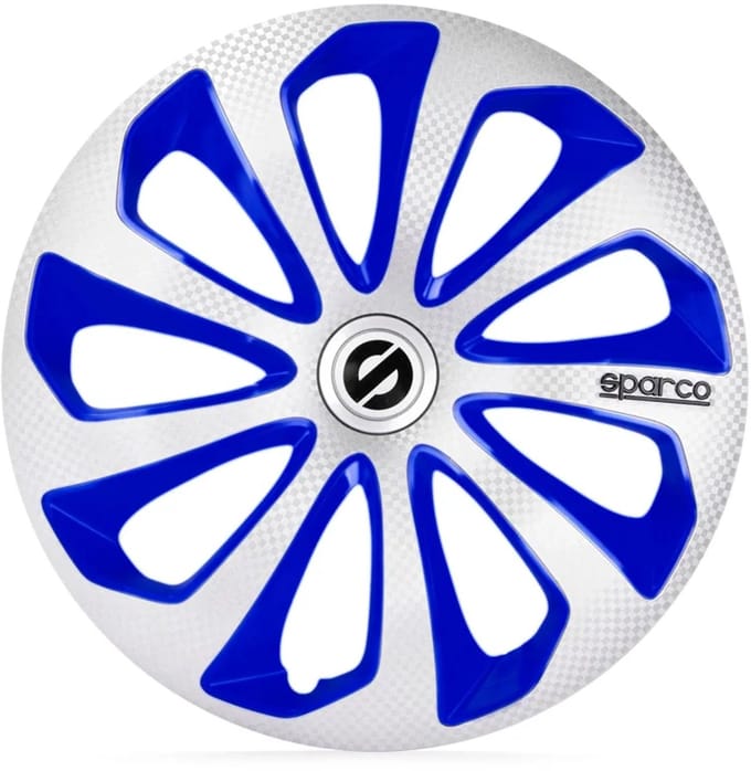 Sparco Wieldoppen Sicilia 15 Inch Abs Zilver/blauw Set Van 4