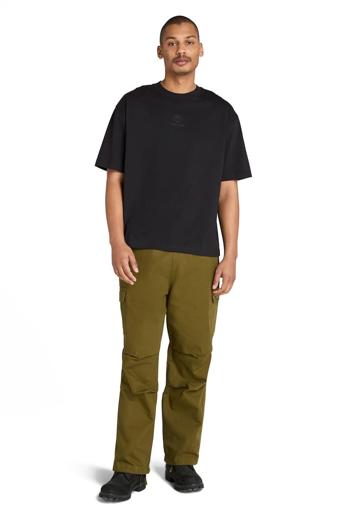 Timberland Hampthon Tonal Stack Logo Tee Black Taglia: S | Magliette basic Outlet | Uomo | Nero