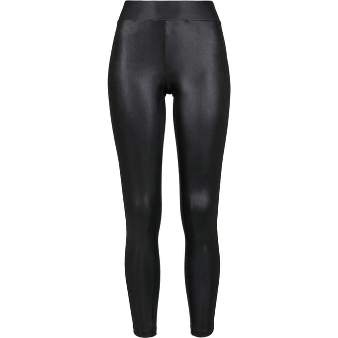 Urban Classics Imitation Leather Dames Legging - zwart - S