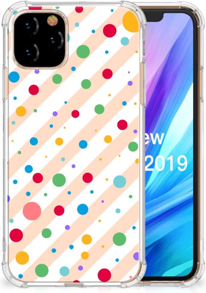 Apple iPhone 11 Pro Doorzichtige Silicone Hoesje Dots