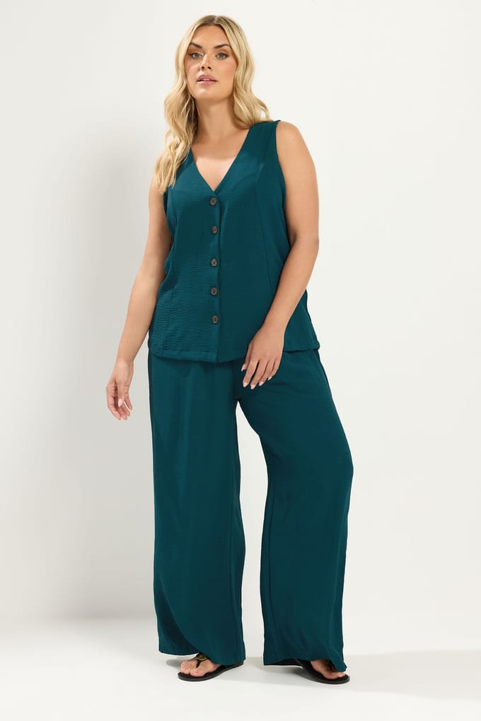 Yours Blauwgroen Vest Size 42