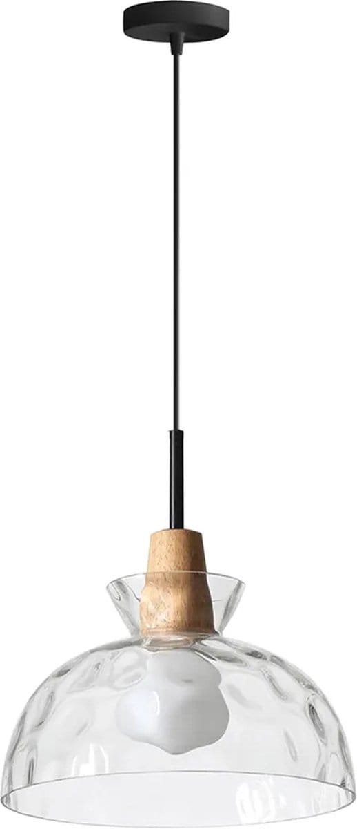 TooLight Zwart-bamboe hanglamp - E27 fitting - Verstelbare hoogte - 26.5 x 27.5 cm