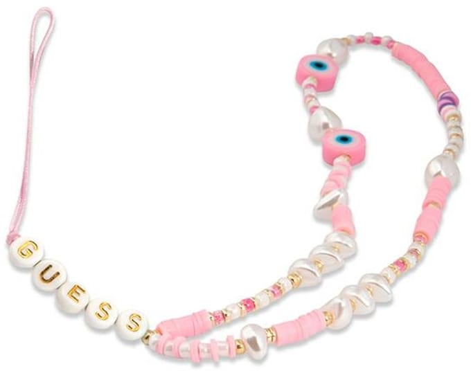 Guess GUSTSHPP Telefoonband hanger roze/roze kralenschelp