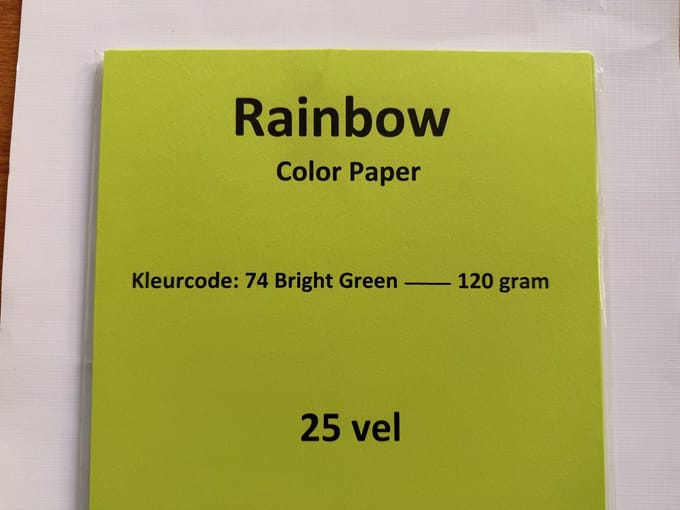 Rainbow Kl-74 Helder groen 25 vel 120 gram papier