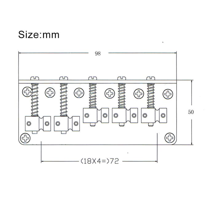 Jeu de ponts à 5 selles pour guitare basse électrique à 5 cordes, pièce de rechange noire gray