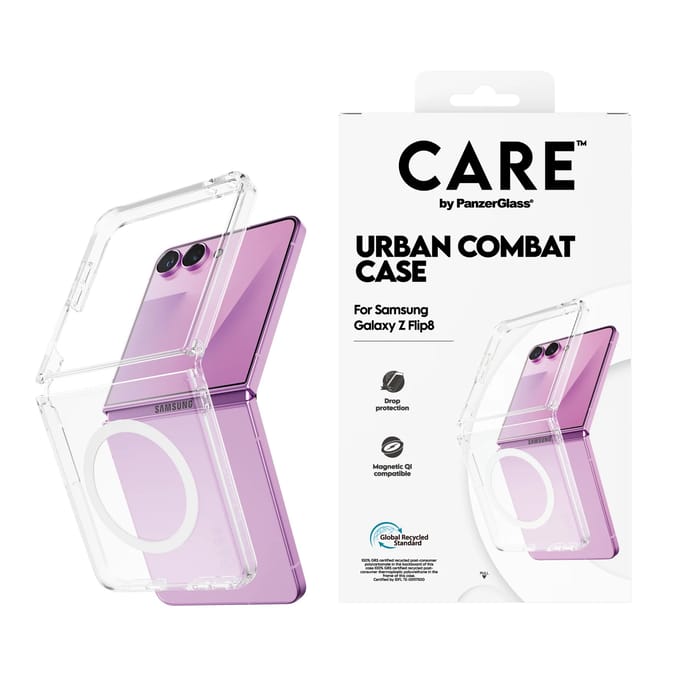PanzerGlass CARE Urban Backcover Samsung Galaxy Z Flip 8, Galaxy Z Flip 7 Transparant Inductieve lading