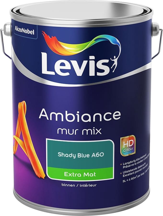 Levis - Ambiance Mur Extra Mat Mix - Shady Blue A60 - Mengverf - 5 L