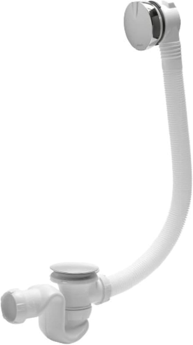Badkamer afvoerplug met hoge flow sifon en metalen afdekplaat