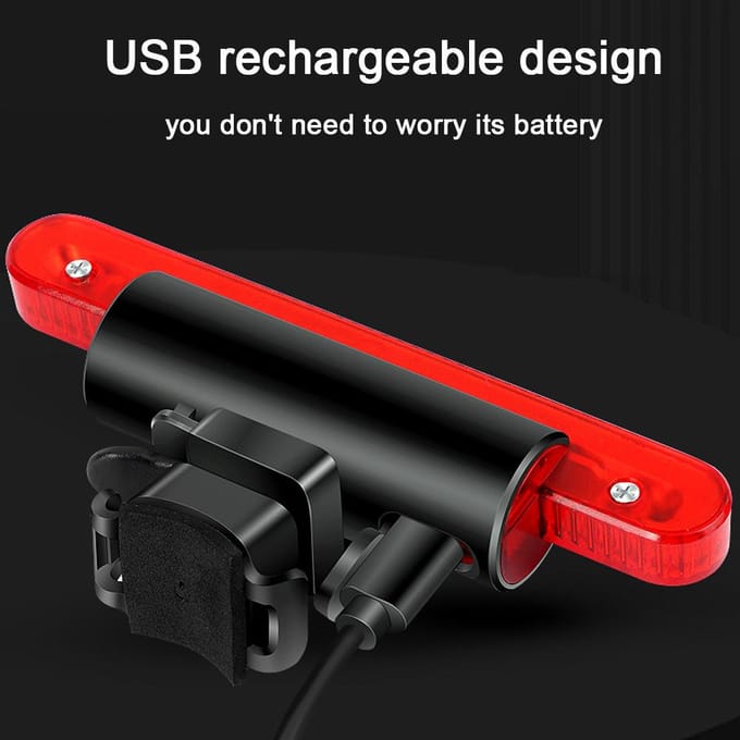 USB oplaadbare fietswaarschuwing rood licht fietsachterlicht fietsachterlicht veiligheid nacht fietsen veelkleurig