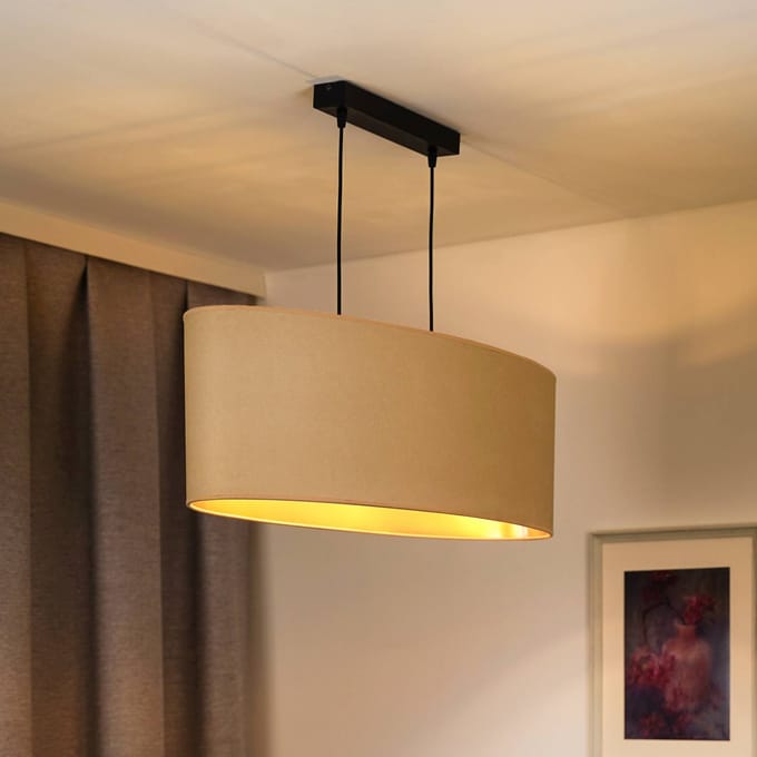 Envostar hanglamp Idun licht beige 80 cm natuurlijk materiaal veganistisch
