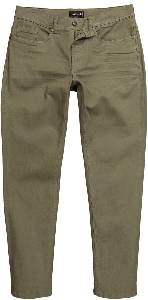 Men Plus - Heren - Gekleurde jeans Buikfit Regular Fit 5-pocket - Kaki - Maat 70