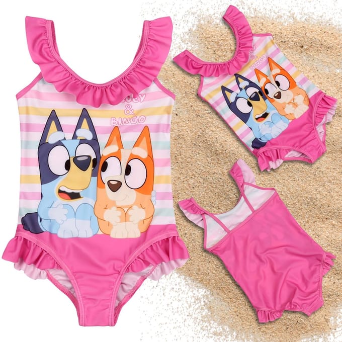 Bluey Bingo Zwemkleding voor meisjes, roze badpak, eendelig