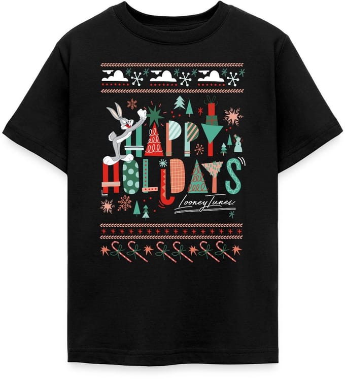 Looney Tunes Prettige Feestdagen Kerstmis T-Shirt Tiener