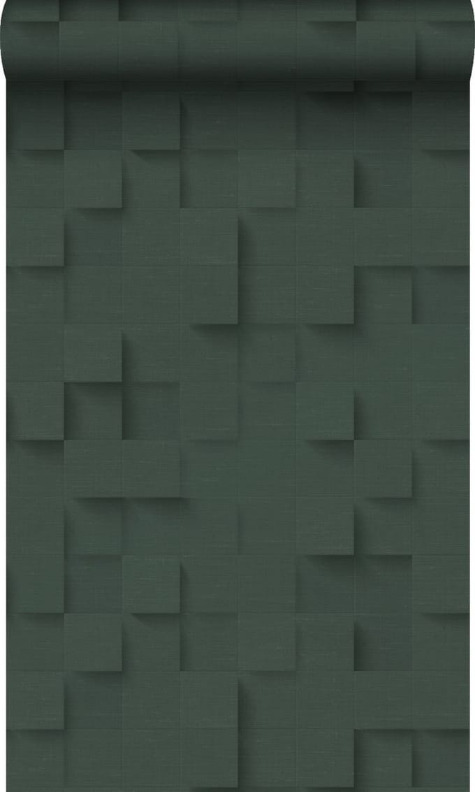 Origin Wallcoverings behang 3D kubussen donkergroen - 50 x 900 cm - 347899