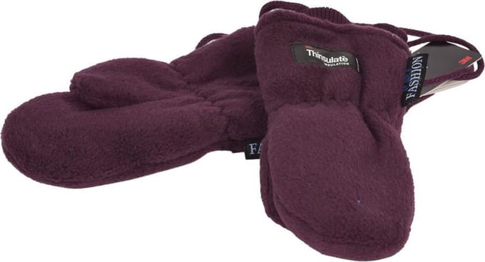 P&T Wanten Kinderen met Koordje - Fleece - Thinsulate Voering - Donker Paars - 2j