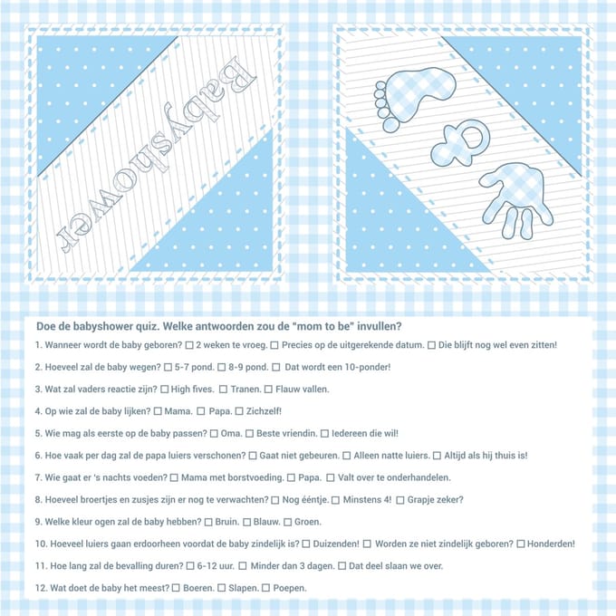 Baby Shower Quiz Servetten 20-stuks