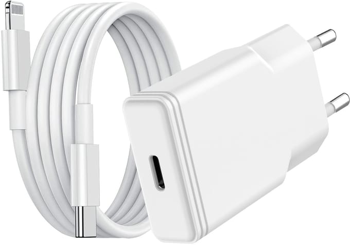 USB C Adapter / Oplader - Lader 20W Met 1M lightning naar usb C kabel - Snellader