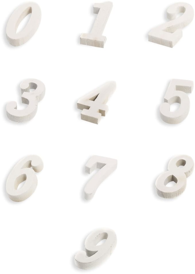 ARTYFETES - Houten cijfer naturel wit 5 cm voor bruiloft en verjaardag