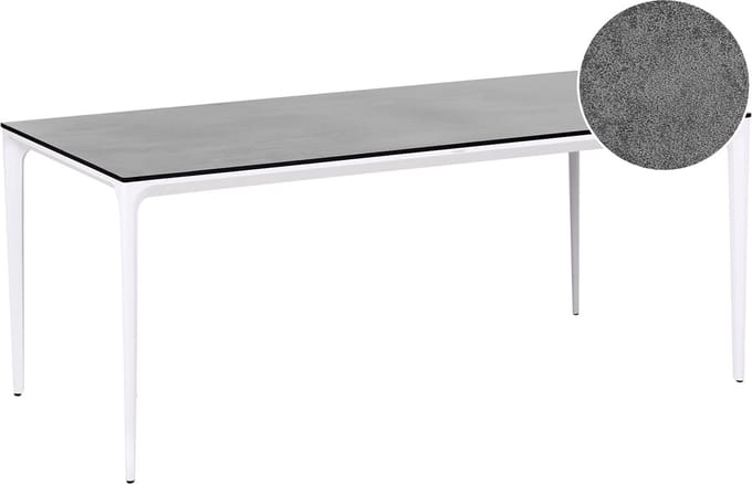 SOVARETO - Tuintafel - Wit/Donkergrijs - HPL/Aluminium